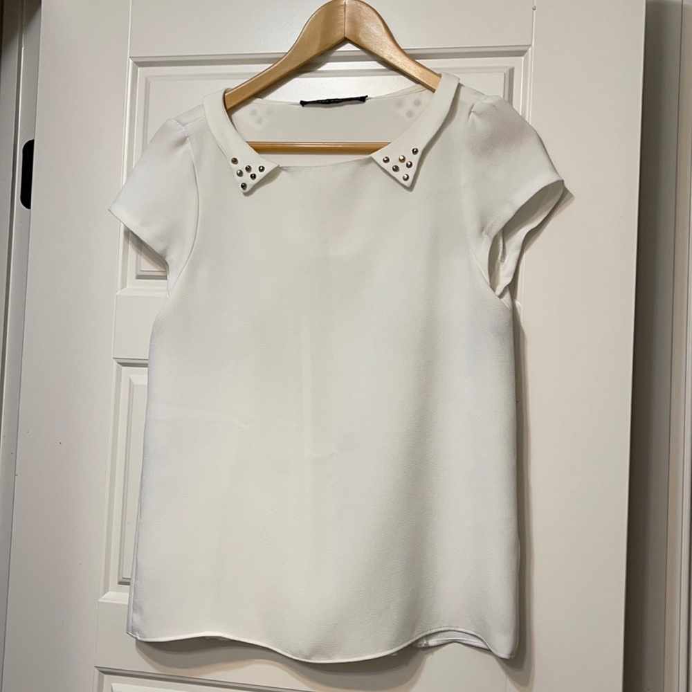 Zara Woman pleated chiffon blouse, S